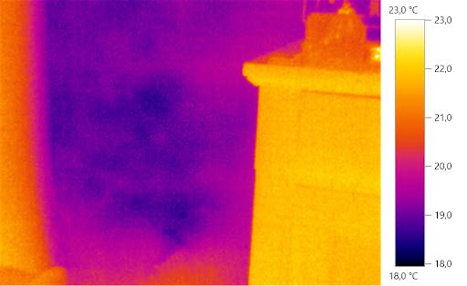 infiltration eau visible par thermographie